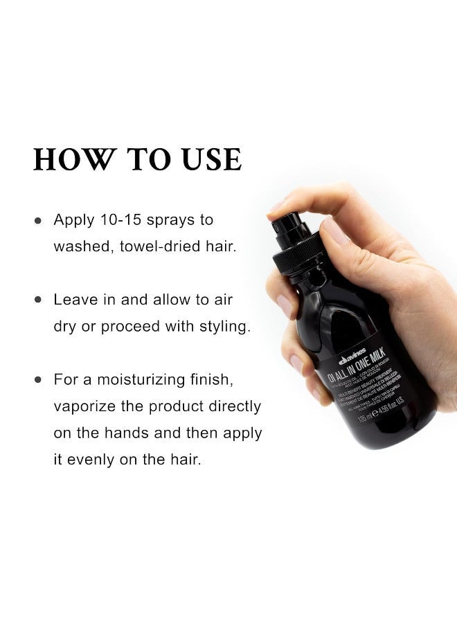 Davines OI All in One Milk | Hair Milk Spray | Powerful Hair Detangler + Hydrating Leave-In Treatment | Smoothes Frizzy Hair - Image 4